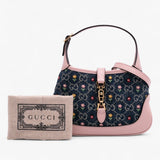 Gucci Limited Edition Small GG Denim Floral Jackie 1961