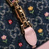 Gucci Limited Edition Small GG Denim Floral Jackie 1961