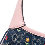 Gucci Limited Edition Small GG Denim Floral Jackie 1961