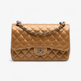 Chanel Jumbo Classic Metallic Patent Double Flap