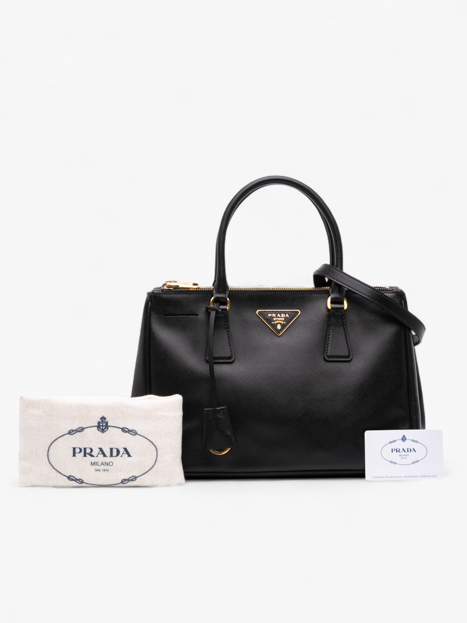 Prada Small Saffiano Lux Galleria Double Zip