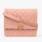 Chanel Quilted Caviar Square Boy Wallet on Chain