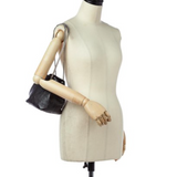 Saint Laurent Calfskin Crocodile Embossed Baby Emmanuelle Bucket Bag Black