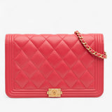 Chanel Quilted Caviar Boy Wallet on Chain