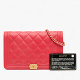Chanel Quilted Caviar Boy Wallet on Chain