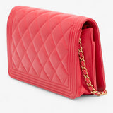 Chanel Quilted Caviar Boy Wallet on Chain