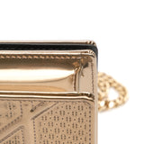 Dior Metallic Patent Microcannage Diorama Wallet on Chain