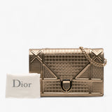 Dior Metallic Patent Microcannage Diorama Wallet on Chain