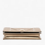 Dior Metallic Patent Microcannage Diorama Wallet on Chain