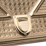 Dior Metallic Patent Microcannage Diorama Wallet on Chain