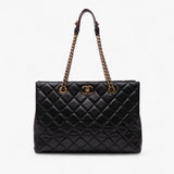 Chanel CC Quilted Lambskin Turnlock Tote