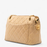 Chanel Quilted Lambskin Sun Charm Chain Crossbody