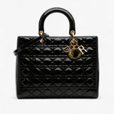 Dior Large Patent Cannage Lady Dior