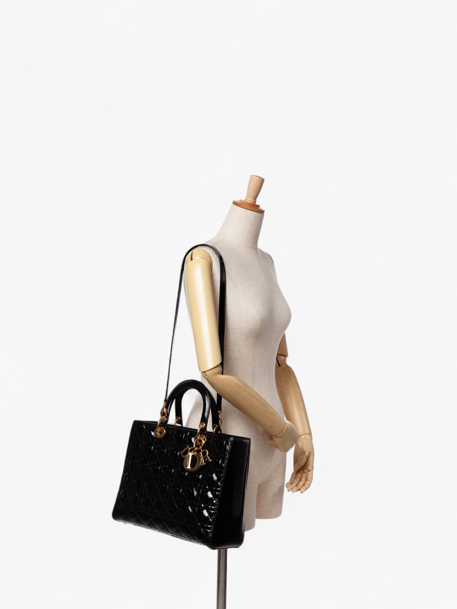Dior Large Patent Cannage Lady Dior