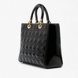 Dior Large Patent Cannage Lady Dior