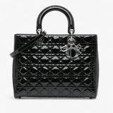 Dior Large Patent Cannage Lady Dior