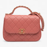 Chanel Quilted Lambskin Chain Infinity Top Handle