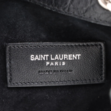 Saint Laurent Calfskin Crocodile Embossed Baby Emmanuelle Bucket Bag Black