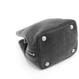 Saint Laurent Calfskin Crocodile Embossed Baby Emmanuelle Bucket Bag Black